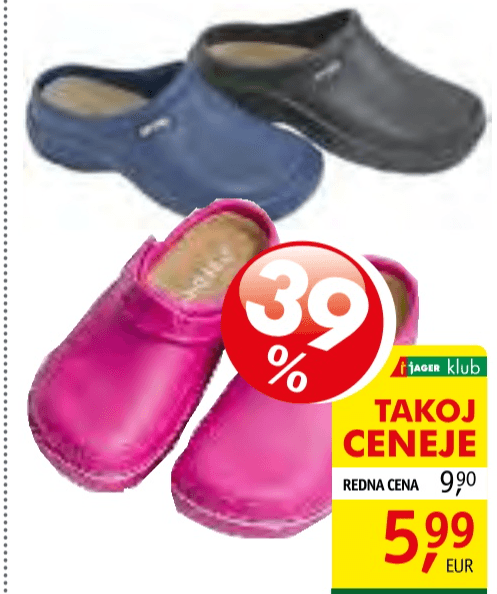 Ženski ali moški natikači - Akcija v trgovini Jager