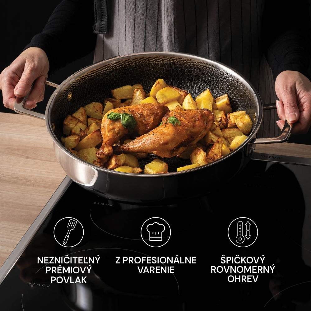 Nizka ponev s pokrovko HexaPro 2.0 keramika 28 cm Rosmarino Akcija u trgovini Spar