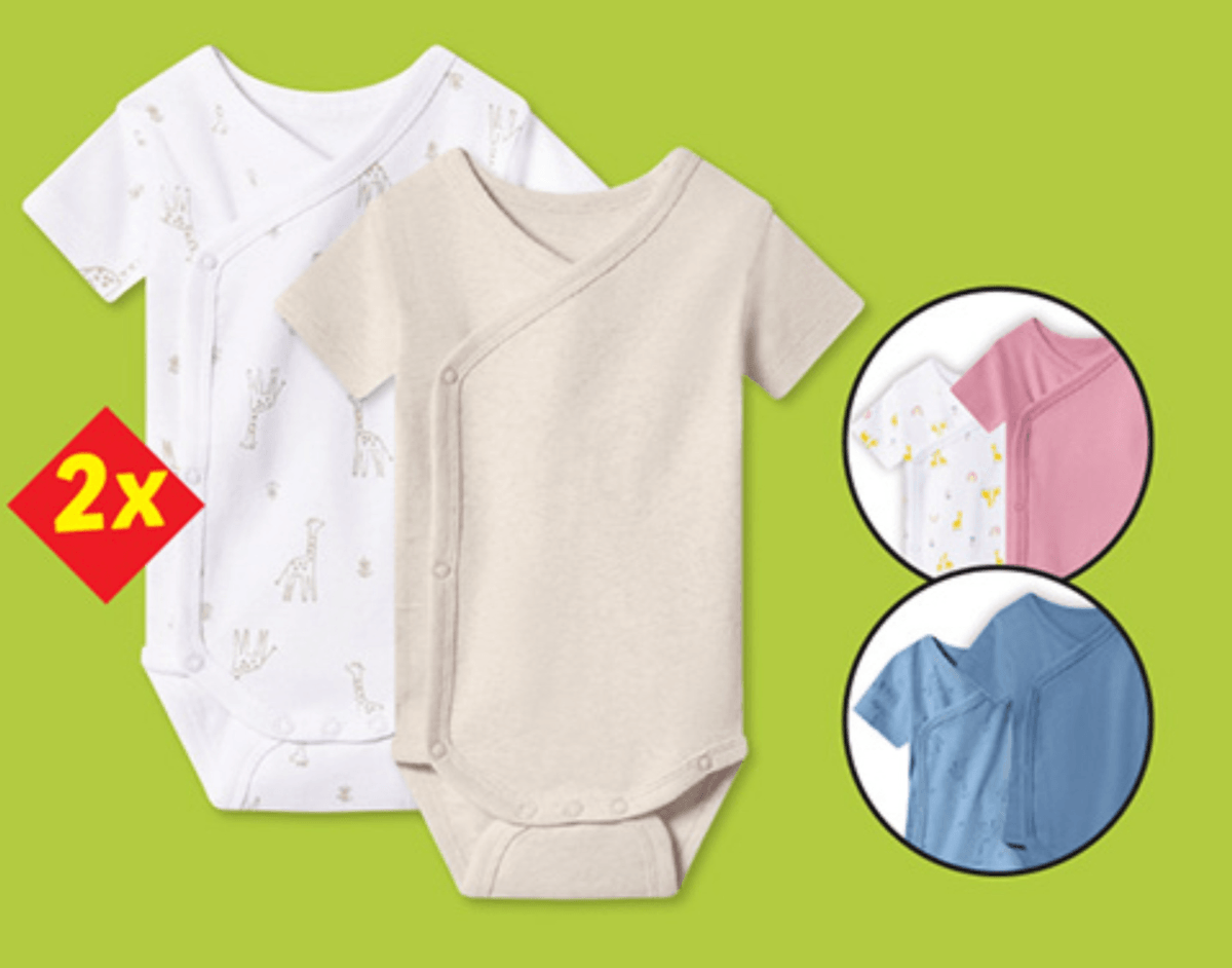 LUPILU Bodi za dojenčke 2 kom - Akcija v trgovini Lidl