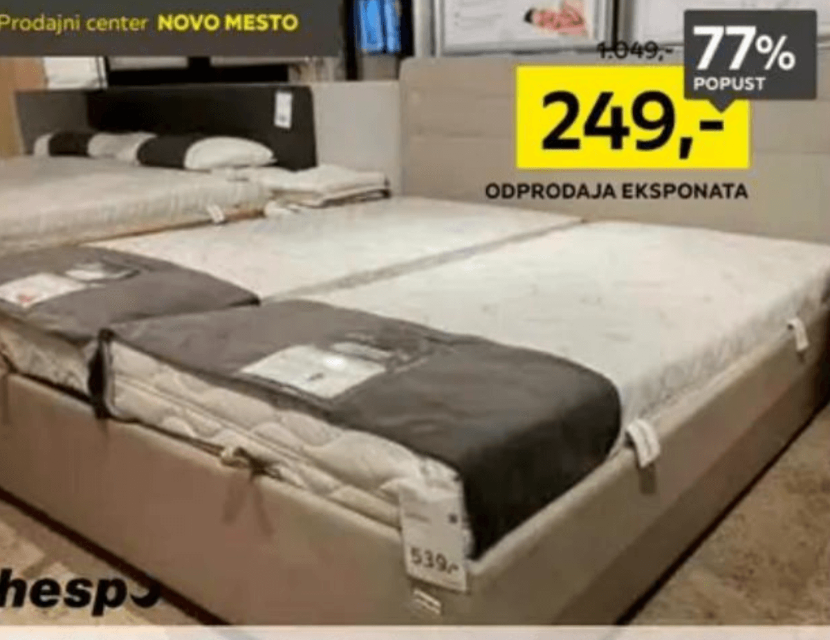 Oblazinjena postelja hesp - Akcija v trgovini Lesnina