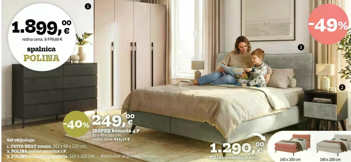 Spalnica POLINA - Akcija v trgovini Prima