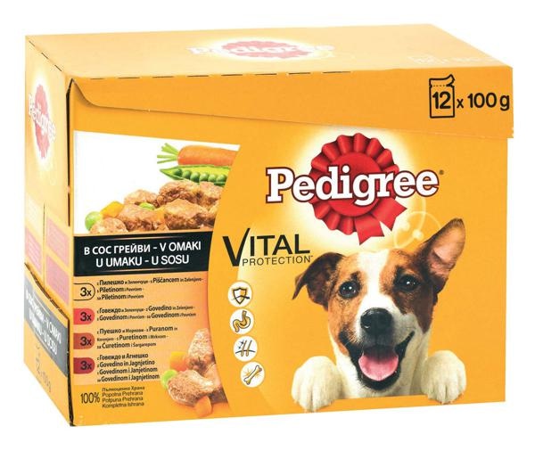 Hrana za pse Pedigree Pouch Adult 12 x 100 g - Akcija v trgovini Tuš