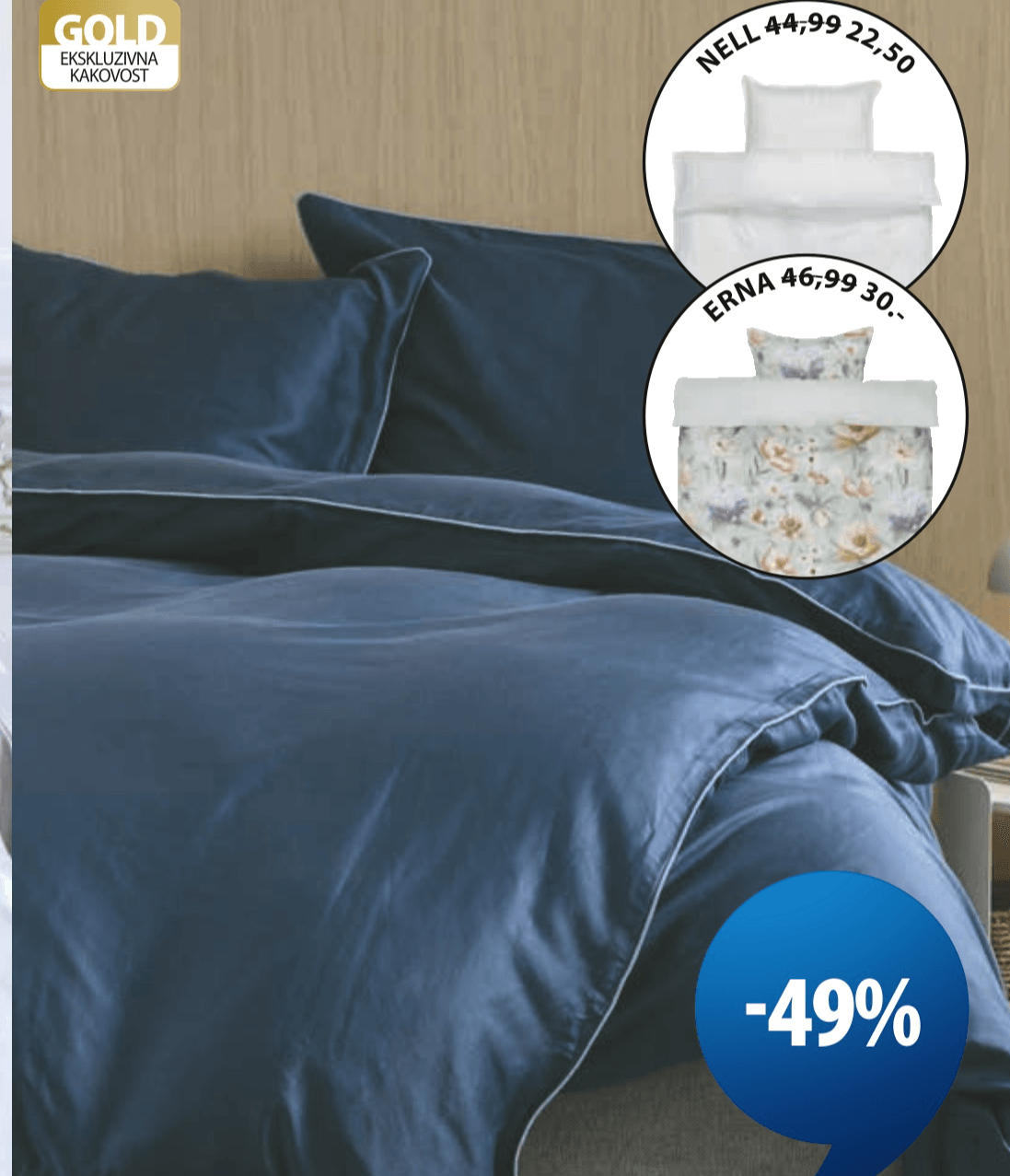 Posteljnina NELL - Akcija v trgovini Jysk