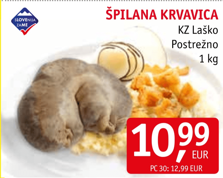 Krvavice špilane 1 kg KZ Laško - Akcija v trgovini Jager