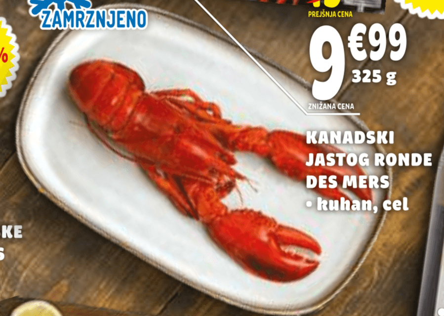 Kanadski jastog Ronde des Mers 325 g - Akcija v trgovini E.Leclerc