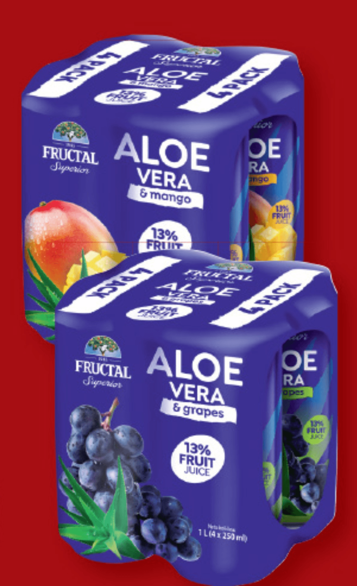 FRUCTAL Aloe vera 4 x 250 ml - Akcija v trgovini Lidl