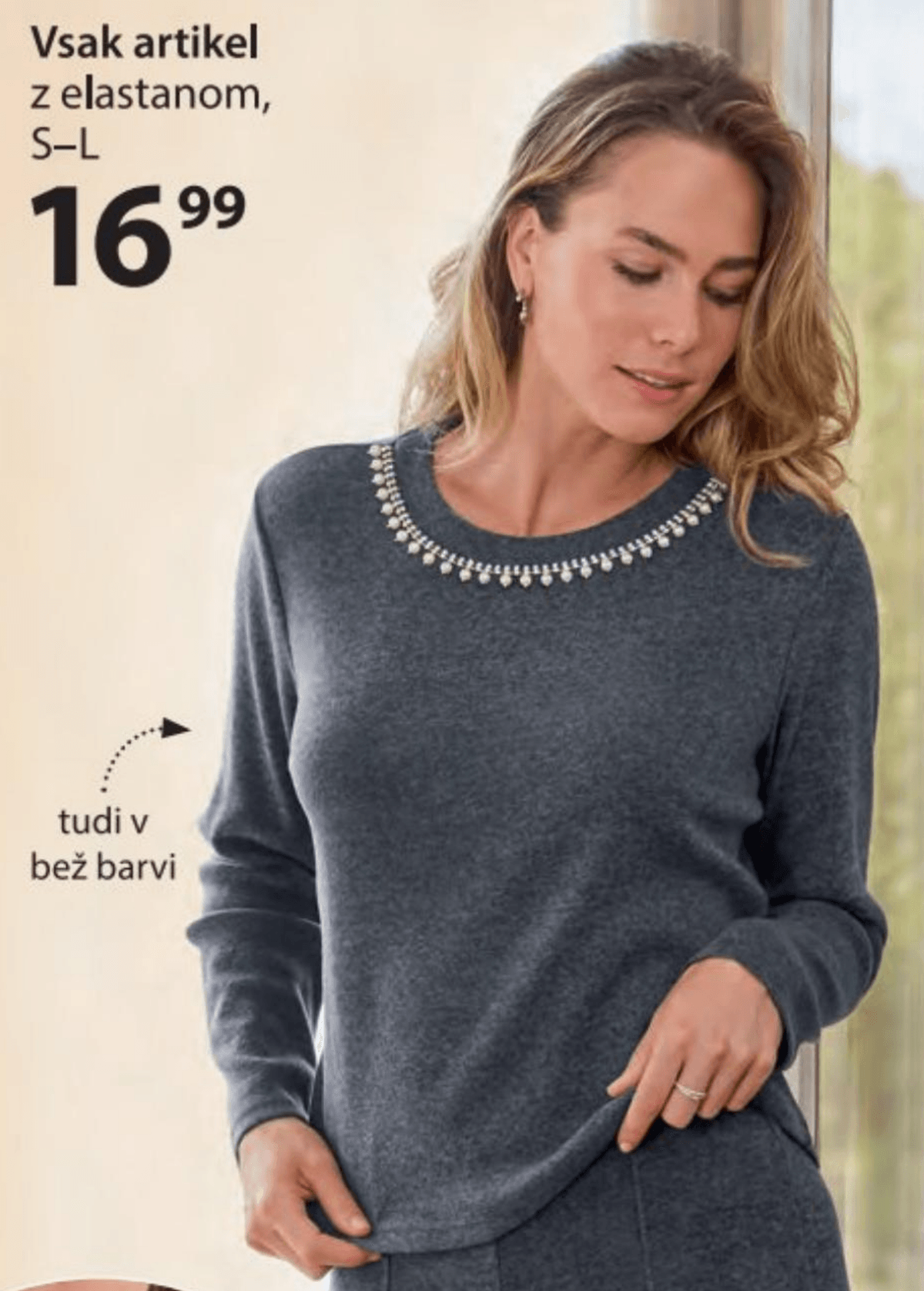 Ženska majica z elastanom Laura Torelli - Akcija v trgovini NKD