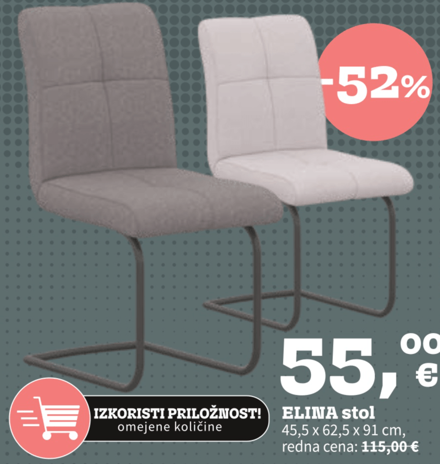 ELINA stol - Akcija v trgovini Prima