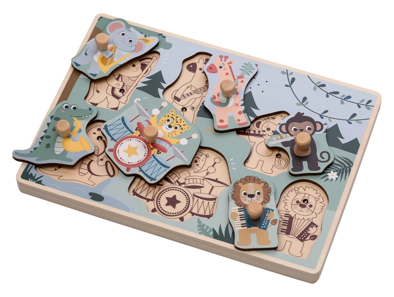 Lesena zvočna vstavljanka na Kmetiji ali v Džungli Free On - Akcija v trgovini Baby Center