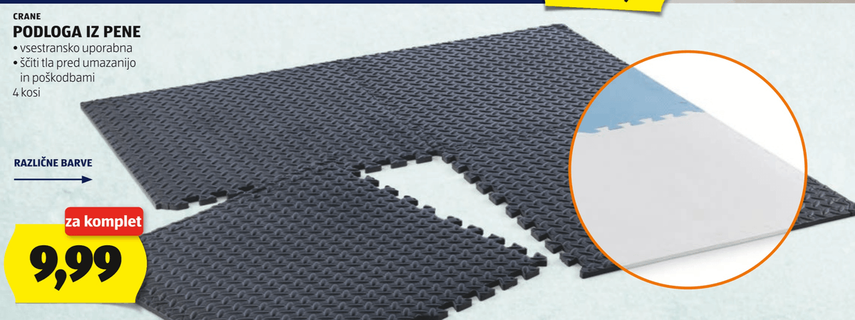 Crane Podloga iz pene 4 kosi - Akcija v trgovini Hofer