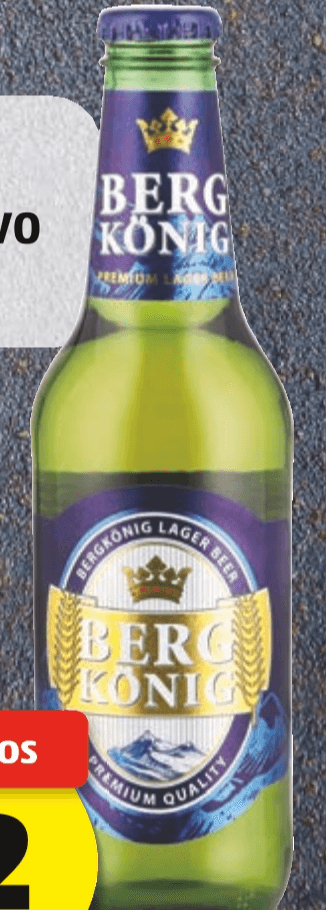 Bergkönig Premium svetlo pivo 0,33 l Akcija v trgovini Hofer