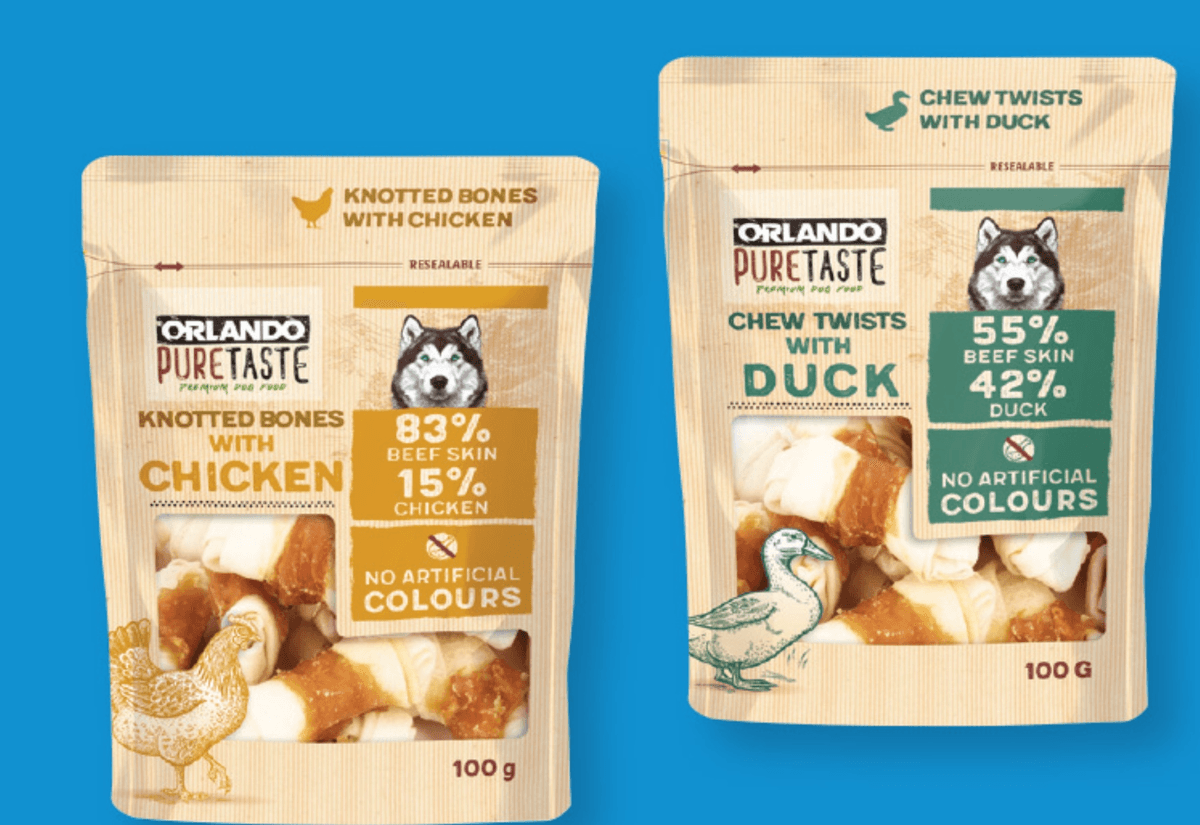 Orlando Pure Taste Pasji žvečljivi prigrizek 100 g - Akcija v trgovini Lidl