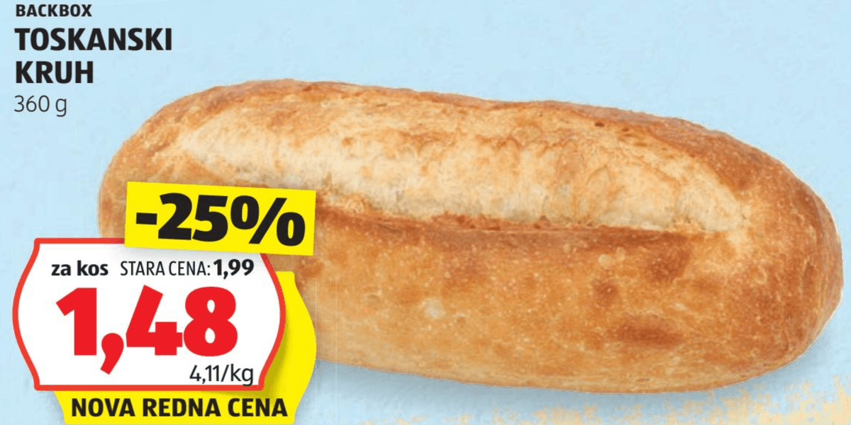 Toskanski kruh 360 g BACKBOX - Akcija v trgovini Hofer