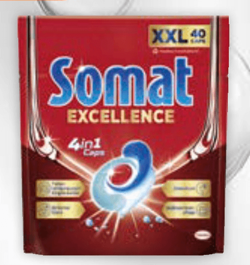 SOMAT Excellence 4v1 kapsule za pomivanje posode 760 g - Akcija v trgovini Mueller