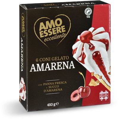 Amo Essere Korneti Amarena 450 g - Akcija v trgovini Eurospin