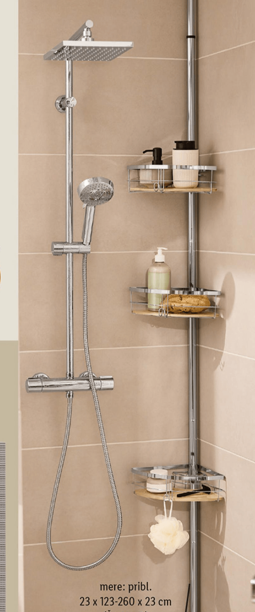 Livarno Teleskopski kopalniški regal pribl. 23 x 123-260 x 23 cm (Š x V x D) Akcija v trgovini Lidl