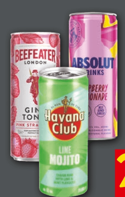 Alkoholna pijača 0,25 l Beefeater, Absolut, Havana Club - Akcija v trgovini Spar
