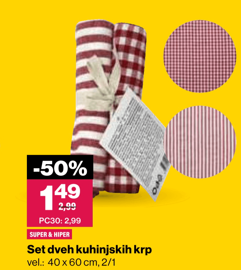 Set dveh kuhinjskih krp 2/1 - Akcija v trgovini Mercator