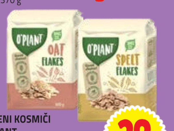 Ovseni Kosmiči O'Plant 500 g - Akcija v trgovini E.Leclerc