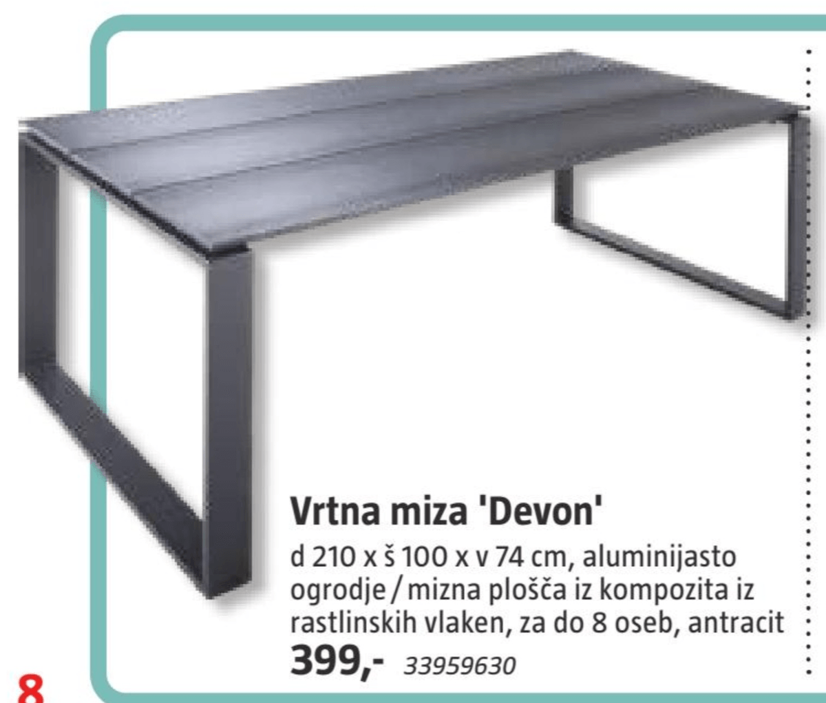 Vrtna miza 'Devon' - Akcija v trgovini Bauhaus