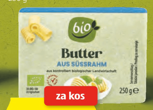 BIO Maslo 250 g - Akcija v trgovini Hofer