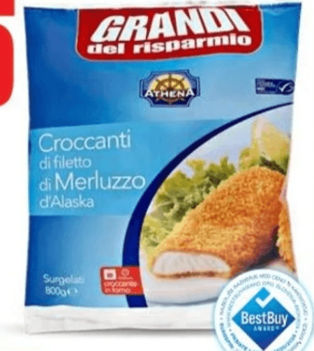 Panirani fileji aljaškega polaka 800 g Grandi del risparmio - Akcija v trgovini Eurospin