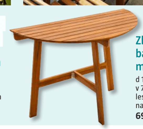 Zložljiva balkonska mizica 'Diana' - Akcija v trgovini Bauhaus