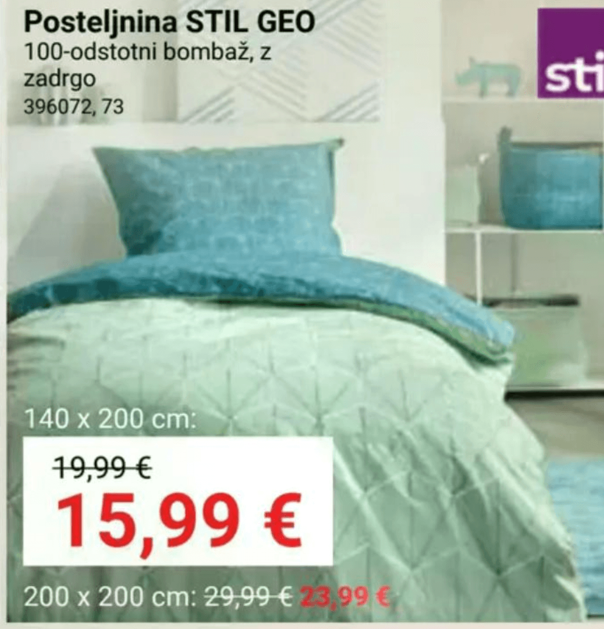 Posteljnina STIL GEO 140 x 200 cm - Akcija v trgovini Pevex