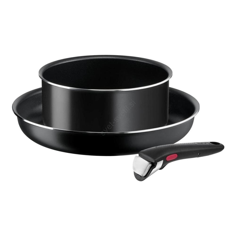 3-delni set ponev z ročajem Ingenio Black Stone Tefal 3-delni set - Akcija v trgovini Mercator