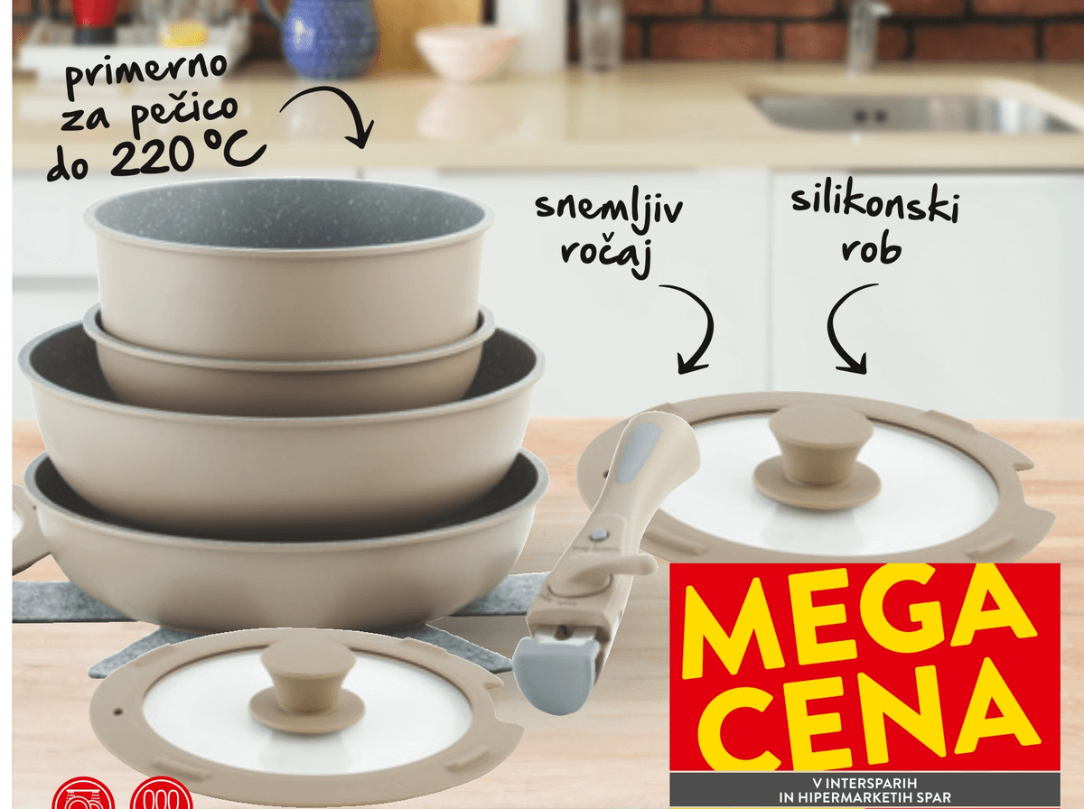 10-delni set posode 10-DELNI Cheffino - Akcija v trgovini Spar