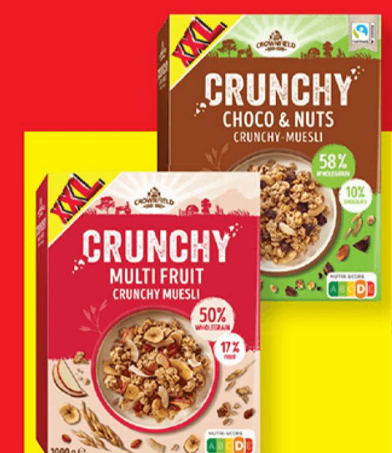 Crownfield Crunchy Multi Fruit Muesli XXL 1 kg - Akcija v trgovini Lidl