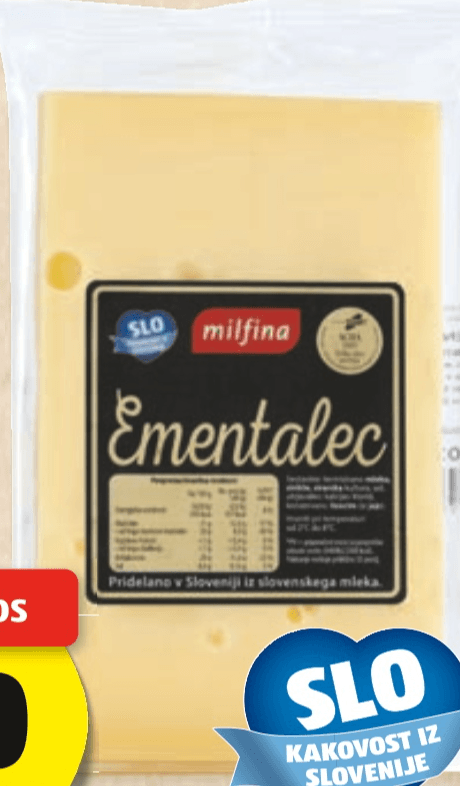 Slovenski Ementalec 300 g MILFINA - Akcija v trgovini Hofer