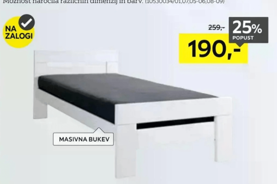 Postelja dim. 90 X 200 cm LINEA NATURA - Akcija v trgovini Lesnina