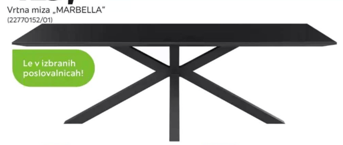 Vrtna miza „MARBELLA" - Akcija v trgovini Mömax