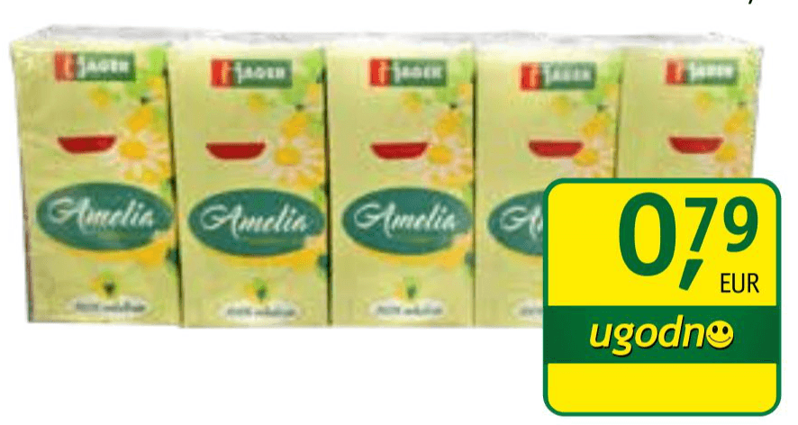Papirnati robčki Amelia 10/1 - Akcija v trgovini Jager