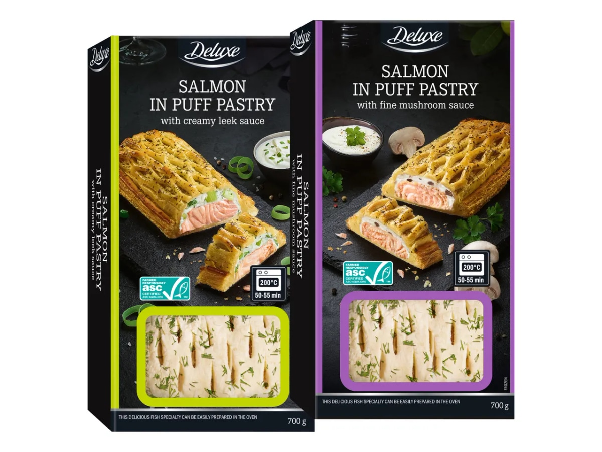 Deluxe Losos v listnatem testu 700 g - Akcija v trgovini Lidl