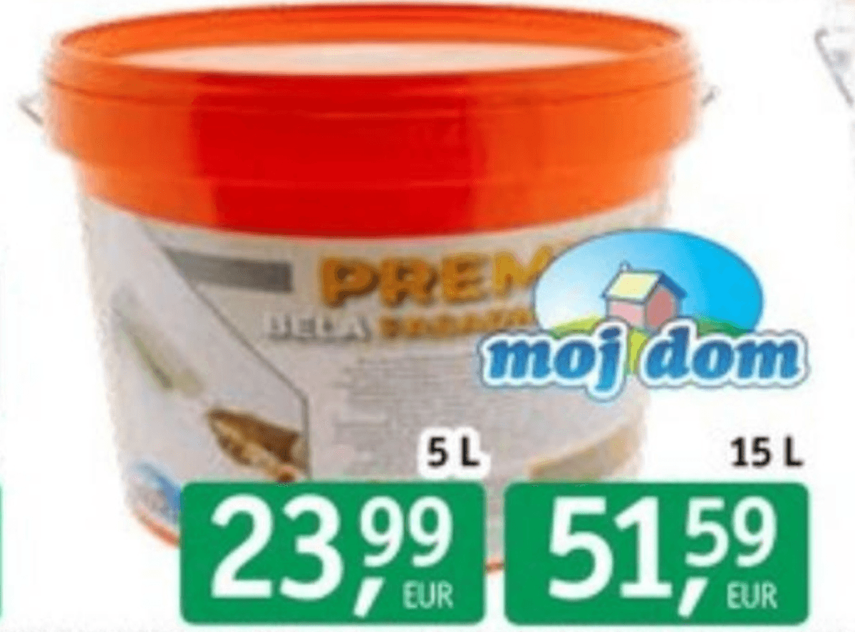 Premium fasadna bela barva Moj dom 15 L - Akcija v trgovini Jager
