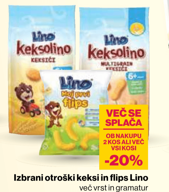 Izbrani kosmiči iz žitaric Lino - Akcija v trgovini Mercator