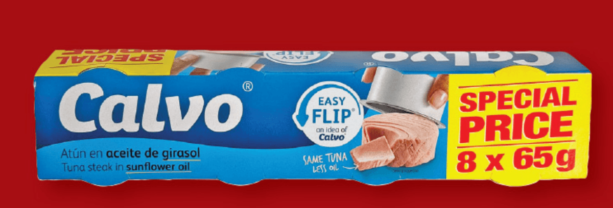 Calvo Tunina v sončničnem olju 8 x 65 g - Akcija v trgovini Lidl