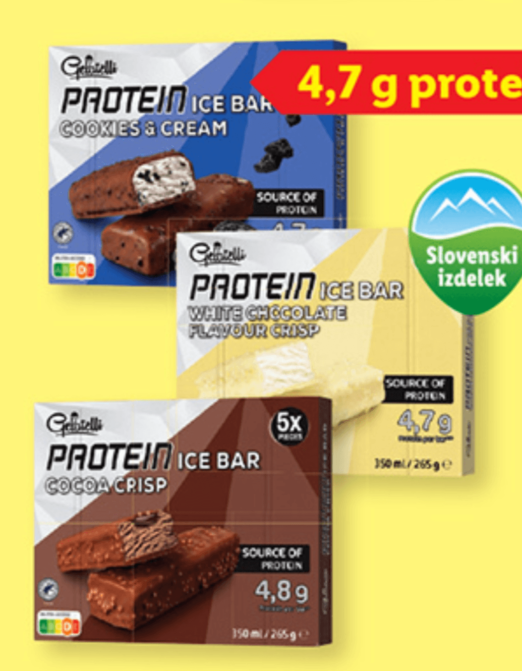 Gelatelli Proteinski sladoled 5 x 70 ml - Akcija v trgovini Lidl