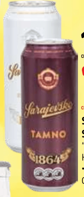 Sarajevsko Svetlo ali Temno pivo 0,5 l - Akcija v trgovini E.Leclerc