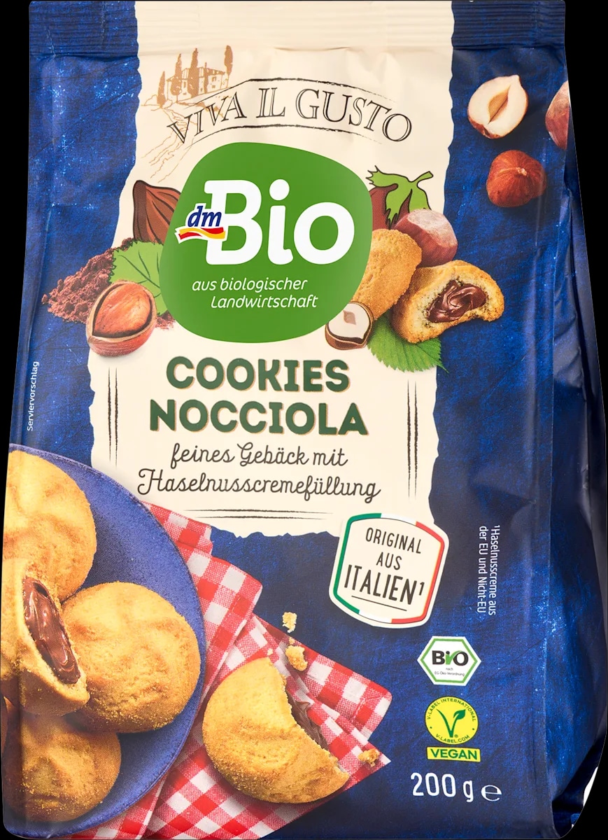 dmBio Nocciola piškoti z lešnikovim polnilom 200 g Akcija v trgovini Dm