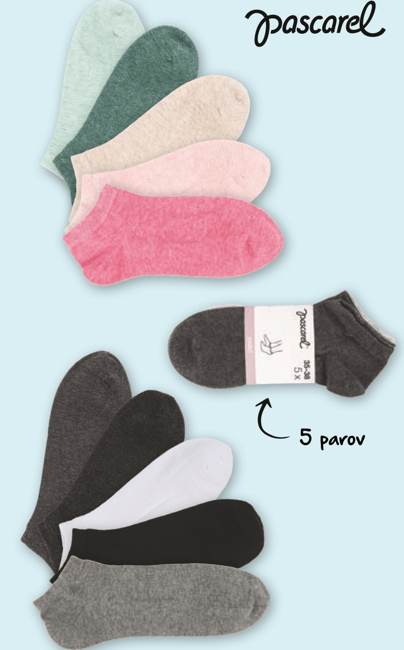 Nizke nogavice 5 parov Pascarel - Akcija u trgovini Spar