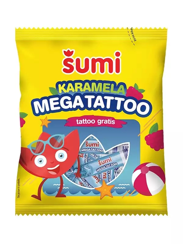 Bonboni Tatoo Šumi - Akcija v trgovini Mercator