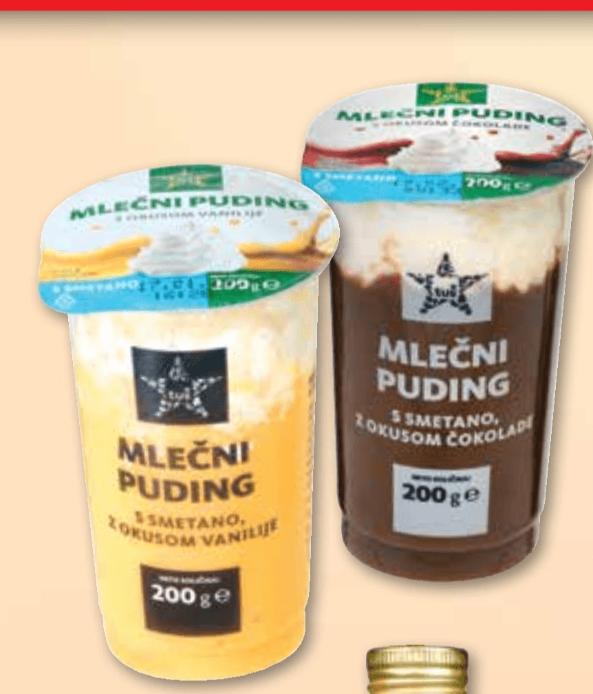 Mlečni puding s smetano 200 g Tuš Akcija v trgovini Tuš