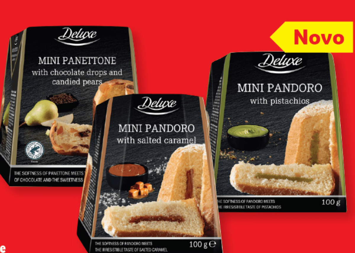 Deluxe Mini kolač „Panettone/Pandoro" 100 g - Akcija v trgovini Lidl