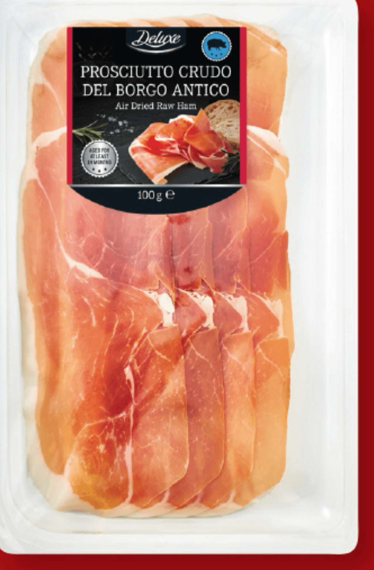 DELUXE Pršut „Prosciutto Crudo" 100 g - Akcija v trgovini Lidl