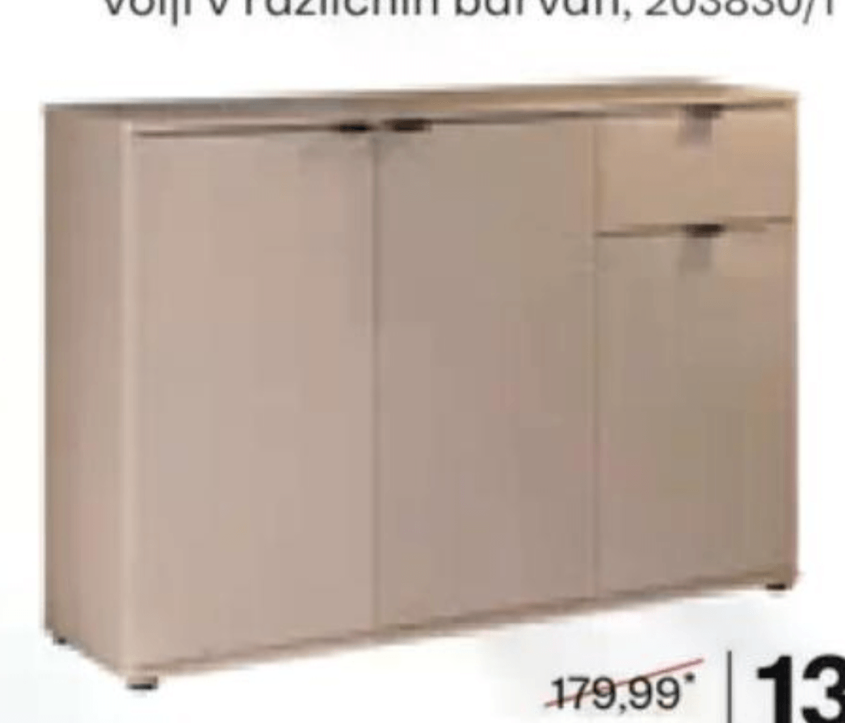 Komoda, bež - Akcija v trgovini Rutar