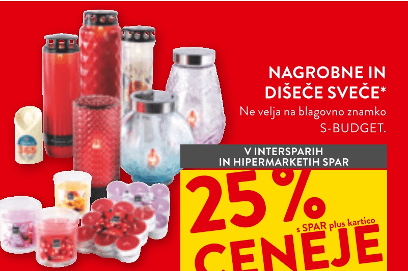 Nagrobne in Dišeče Sveče - Akcija v trgovini Spar