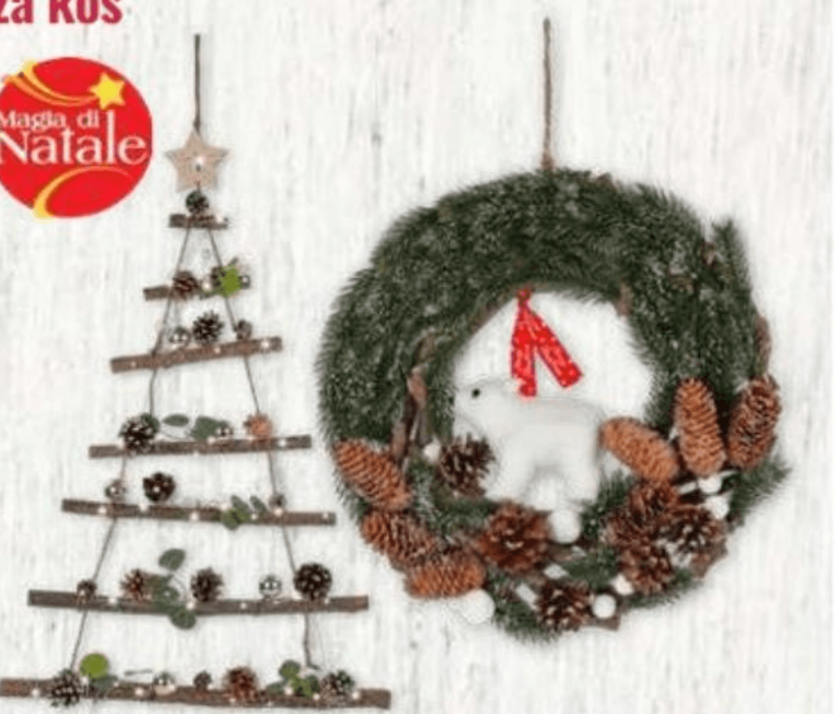 Viseče drevo z LED-lučmi/venček 70 CM Magia di Natale - Akcija v trgovini Eurospin